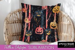 Neon Halloween Pillow Sublimation - Spooky Pillow Cover Product Image 1