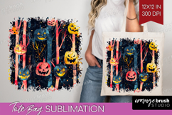 Neon Halloween Tote Bag - Spooky Tote Bag PNG Sublimation Product Image 1