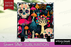 Neon Halloween Slate PNG - Spooky Square Slate Sublimation Product Image 1
