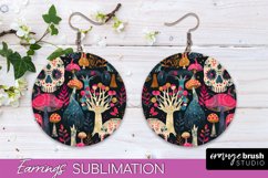Neon Halloween Earrings - Spooky Round Earring Sublimation Product Image 1