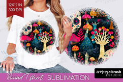 Neon Halloween Round Tshirt Background - Spooky PNG Product Image 1