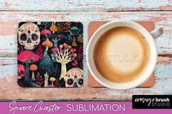 Neon Halloween Coasters - Spooky Square Coaster Sublimation Product Image 1