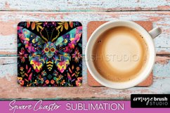 Neon Halloween Coasters - Spooky Square Coaster Sublimation Product Image 1