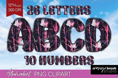 Neon Halloween Doodle Aphabet Clipart - Spooky Letters PNG Product Image 1