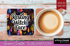 Sarcastic Quote Square Coaster - Halloween Coaster PNG Product Image 1