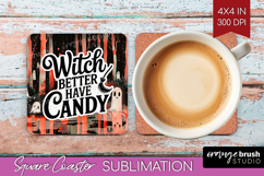 Sarcastic Quote Square Coaster - Halloween Coaster PNG Product Image 1