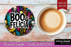 Sarcastic Quote Round Coaster - Halloween Coaster PNG Product Image 1