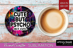 Sarcastic Quote Round Coaster - Halloween Coaster PNG Product Image 1