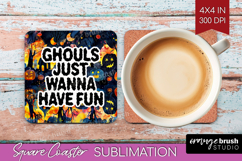 Sarcastic Quote Square Coaster - Halloween Coaster PNG Product Image 1
