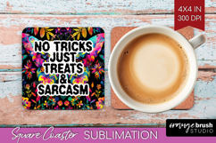 Sarcastic Quote Square Coaster - Halloween Coaster PNG Product Image 1