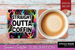 Sarcastic Quote Square Coaster - Halloween Coaster PNG Product Image 1