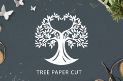 Tree heart SVG / Tree love paper cut / family tree Product Image 1