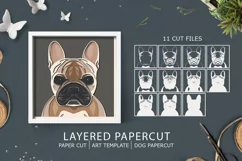 French Bulldog layered paper cut | 3d papercut Product Image 1