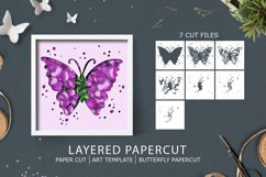 3D paper / Floral Butterfly Papercut / Butterfly paper cut Product Image 1
