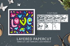 Groovy svg / Love layered paper cut / paper cutting 3d Product Image 1