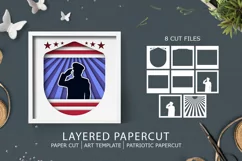 Patriotic day USA paper svg | Patriotic USA paper cut Product Image 1