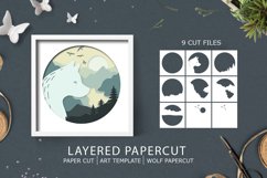Wolf in the forest layered paper cut SVG Product Image 1