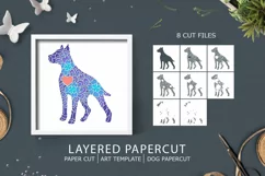 Love Dog Layered papercut| Dog Lover SVG Paper Cut Light Box Product Image 1
