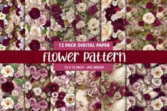 Digital Paper Pattern Flower and Leaves Background Product Image 1