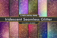 12 Set Digital Paper Glitter iridescent texture background Product Image 1