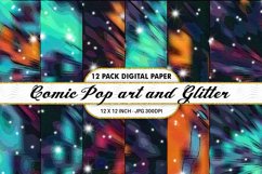 12 Set Digital paper Comic pop art and Glitter Product Image 1