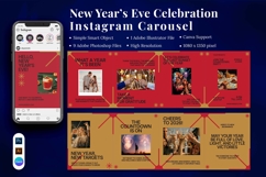 New Year’s Eve Celebration Instagram Carousel &amp; Canva Product Image 1