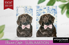 Newfoundland Dog Phone Case PNG Blue Toile Case PNG Product Image 1
