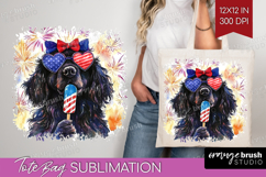 Newfoundland Dog Tote Bag 4th Of July Tote Bag PNG Product Image 1
