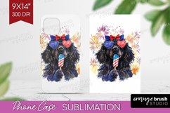 Newfoundland Dog Phone Case PNG 4th Of July Case PNG Product Image 1