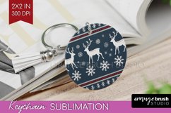 Nordic Christmas Keychain PNG - Winter Keychain Sublimation Product Image 1
