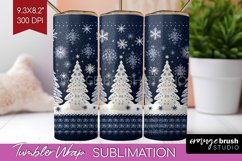 Nordic Christmas Tumbler Wrap - Winter Tumbler PNG Product Image 1