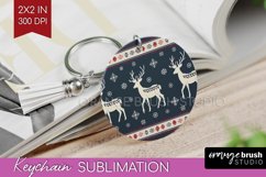 Nordic Christmas Keychain PNG - Winter Keychain Sublimation Product Image 1