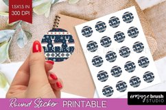 Nordic Christmas Round Sticker - Printable Sticker Sheet Product Image 1