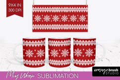 Nordic Christmas Mug Wrap - Winter 15 oz Mug Sublimation Product Image 1