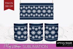 Nordic Christmas Mug Wrap - Winter 15 oz Mug Sublimation Product Image 1