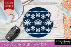 Nordic Christmas Car Coaster - Winter Coaster Sublimatoin Product Image 1