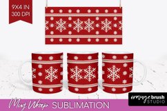 Nordic Christmas Mug Wrap - Winter 15 oz Mug Sublimation Product Image 1