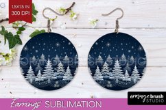 Nordic Christmas Round Earrings, Winter Earring Sublimation Product Image 1