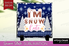 Funny Christmas Quote Slate PNG - Knitted Xmas Square Slate Product Image 1