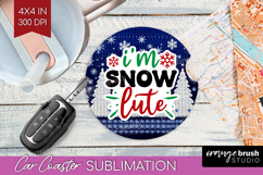 Funny Christmas Quote Car Coaster - Knitted Xmas Coaster PNG Product Image 1