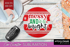 Funny Christmas Quote Car Coaster - Knitted Xmas Coaster PNG Product Image 1