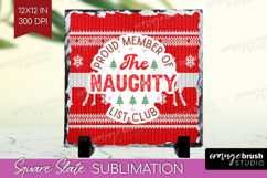 Funny Christmas Quote Slate PNG - Knitted Xmas Square Slate Product Image 1