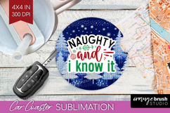 Funny Christmas Quote Car Coaster - Knitted Xmas Coaster PNG Product Image 1