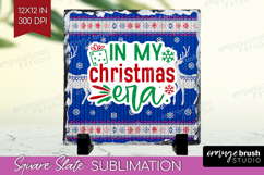 Funny Christmas Quote Slate PNG - Knitted Xmas Square Slate Product Image 1