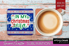 Funny Christmas Quote Square Coaster - Knitted Xmas Coaster Product Image 1