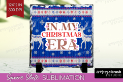 Funny Christmas Quote Slate PNG - Knitted Xmas Square Slate Product Image 1