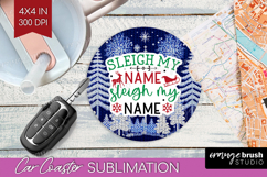 Funny Christmas Quote Car Coaster - Knitted Xmas Coaster PNG Product Image 1