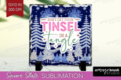 Funny Christmas Quote Slate PNG - Knitted Xmas Square Slate Product Image 1