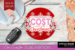 Funny Christmas Quote Car Coaster - Knitted Xmas Coaster PNG Product Image 1