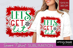 Funny Christmas Quote Square Tshirt Background - Knitted PNG Product Image 1